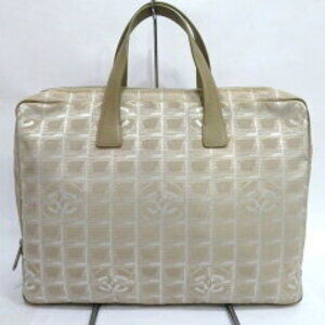 Chanel Travel Line Handbag Business Briefcase Beige Tan